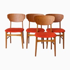Danish Dining Chairs in Teak and Oak, 1960s, Set of 4