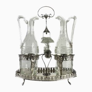 Antique Milanese Silver Oil Cruet, 1828, Set of 3