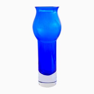 Skandinavische Mid-Century Vase aus kobaltblauem Glas von Borgström Åseda, Schweden