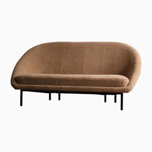 F115 Sofa in Beige Teddy and Metal by Theo Ruth for Artifort, 1950s