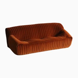 Original Cinna Sandra Three Seater Sofa in Velvet by Annie Hieronimus, France, 1970s