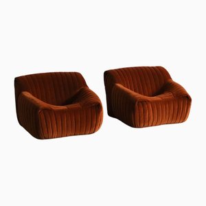Sillones Sandra de terciopelo de Annie Hieronimus para Cinna, France, años 70. Juego de 2
