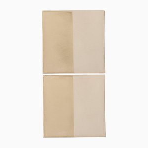 Cremefarbene Keramik Wandlampe Tiles Line von Violaine d'Harcourt