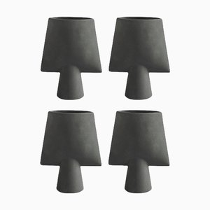 Vase Mini Sphère Gris Foncé par 101 Copenhagen, Set de 4