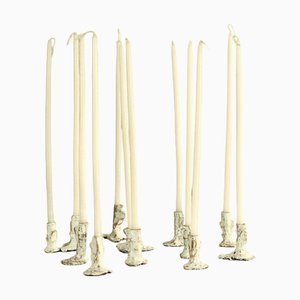 Bronze Sculptural Art Candleholders by Samuel Costantini, Set of 12