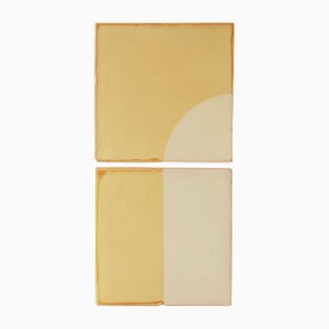 Tiles Door Yellow Ceramic Decorative Wall Lamp by Violaine Dharcourt