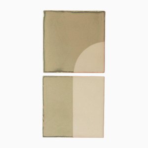 Lámpara de pared decorativa Tiles Door de cerámica en verde de Violaine d'Harcourt