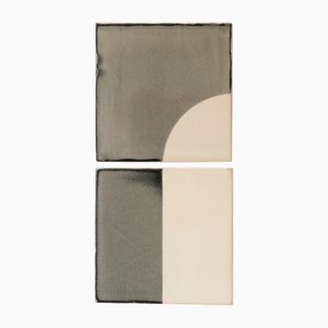 Tiles Door Grey Ceramic Decorative Wall Lamp by Violaine d'Harcourt