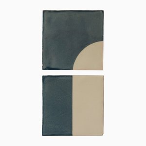 Lámpara de pared decorativa Tiles Door de cerámica en azul de Violaine d'Harcourt