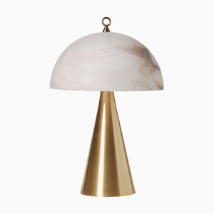 Lampe de Bureau Fungotto en Laiton et Albâtre par Matlight Milano