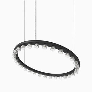 Lampada Halo media in alluminio nero anodizzato di JSPR