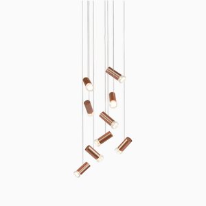 Jewels 9 Abgewinkelte Bronze Hängelampe aus Aluminium von JSPR