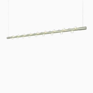 Lampada a sospensione Lucy grande lineare in alluminio verde di JSPR