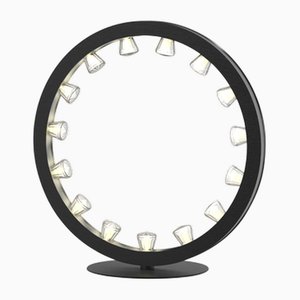 Aurora Mini Circular Anodized Black Table Lamp by JSPR