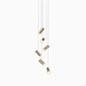 Lampada a sospensione Jewels 6 in alluminio color champagne di JSPR