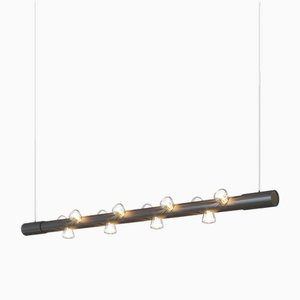 Lampada a sospensione Lucy Small lineare in alluminio nero di JSPR