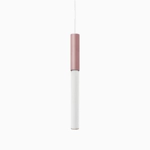 Lámpara colgante Pillar 75 vertical de aluminio en rosa de JSPR