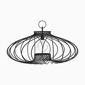 Pirouette I Round Matt Black Steel Pendant Lamp by JSPR