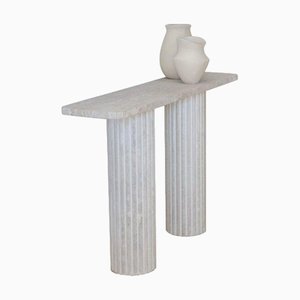 Olympia Rectangular Top 100 Muted Beige Travertine Console Table by Beije Avenue