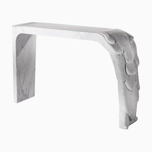 Carrara Marble Evolution Sculptural Console by Atelier Terrai