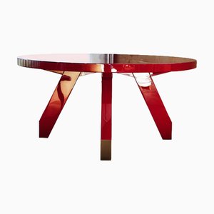 Boscolo 200 China Rot Lack & Hellbronze Metalltisch von Casa Casati