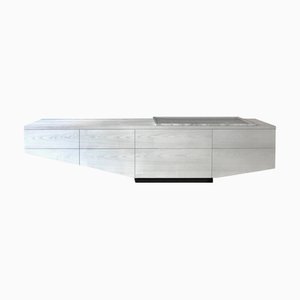 Impavido 240 White Sandblasted Larch and Grey Oak Cabinet by Casa Casati