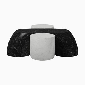 Mesa de centro Form interconectada de mármol blanco y negro de Antonio De Marco