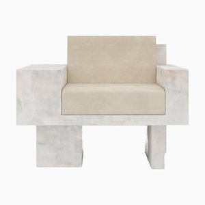 Auguste Piece 01 White Onyx Limited Edition Armchair by Tristan Montabord-Marc