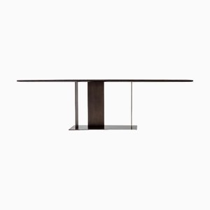Berlino 250 Matt Grey Oak and Light Bronze Metal Maxi Console by Casa Casati