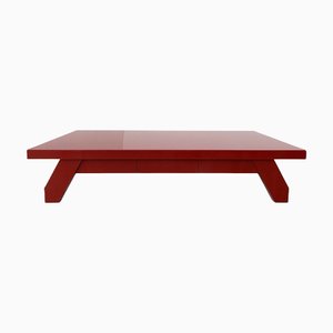 Dodolo 200 China Red Lacquer and Light Bronze Coffee Table by Casa Casati