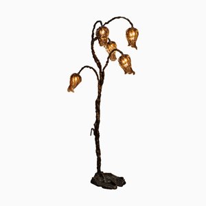 Dekorative Eurydice Stehlampe aus Bronze & mundgeblasenem Glas von Emilie Lemardeley