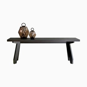 Boscolo 240 Grey Oak and and Dark Bronze Metal Low Console by Casa Casati