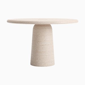 Nissa Travertino Stone Round Dining Table by Ivan Colominas