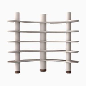 3-Shelf Modular Bookcase in Halcyon Green with Walnut Accents by Ultramobili
