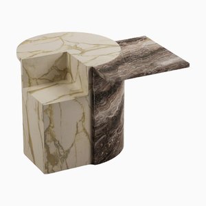 Marble Coffee Tables in Intergrated Base Structure by Antonio De Marco, Set of 2