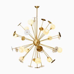 Sputnik Hängelampe aus Messing & Alabaster von Matlight Milano