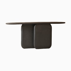 Black Wood and Colored Mineral Lime Plaster Console by Dennis Kaiser