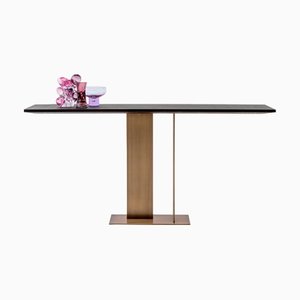 Berlino 150 Matt English Mahogany and Light Bronze Metal Console by Casa Casati