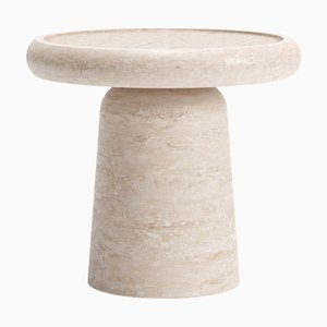 Nissa M Travertino Stone Side Table by Ivan Colominas