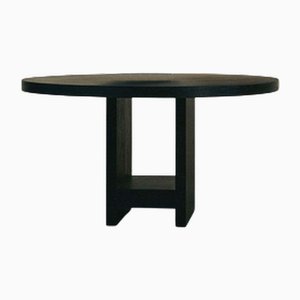 Oak Sister Table with Geometric Base by Obstacles