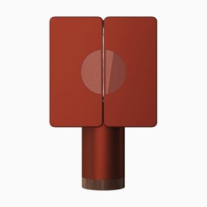 Copper Red Ceramic Cabinet with Two Doors on Cylinder Base by Ultramobili