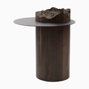 Couchtisch aus gebürstetem Schwarzem Chrom von Dolomitisch