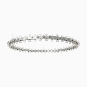 Lámpara colgante Lunar grande redonda de aluminio plateado de JSPR