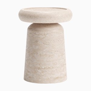 Nissa S Travertino Stone Side Table by Ivan Colominas
