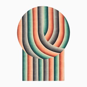 Orange Round Mirage Rug by Gandia Blasco