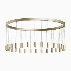 Lampada a sospensione Myllennia 150 rotonda in alluminio color champagne di JSPR