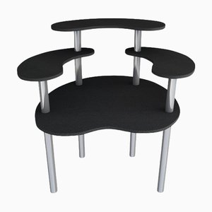 Lacquered Black Alffie Chair by Melis Tatlicibasi