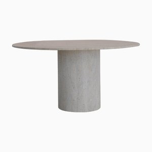 Round Top 140 Gedeckter Beige Travertin Esstisch von Beije Avenue