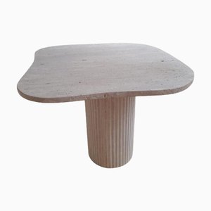 Organischer Top 140 Eckiger Esstisch aus Travertin in gedecktem Beige von Beije Avenue