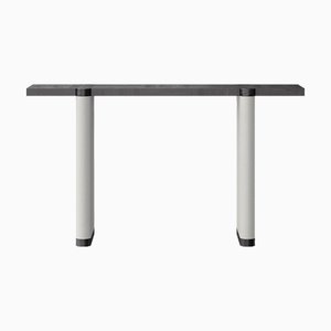 Black Oak Top Desk Console with White Finish Base by Ultramobili